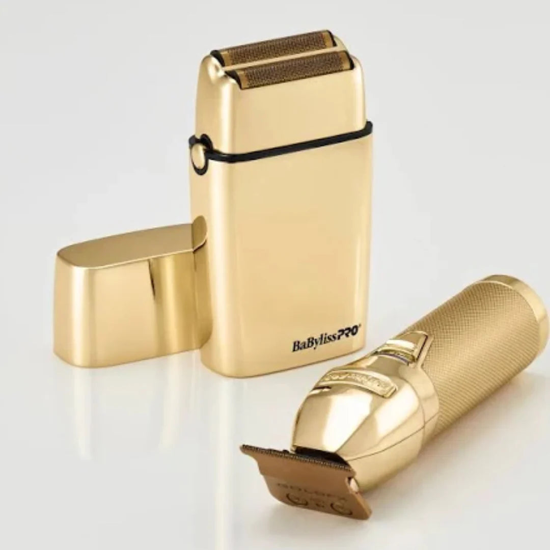 BabylissPRO LimitedFX Trimmer & Double-Foil Shaver Gold Collection