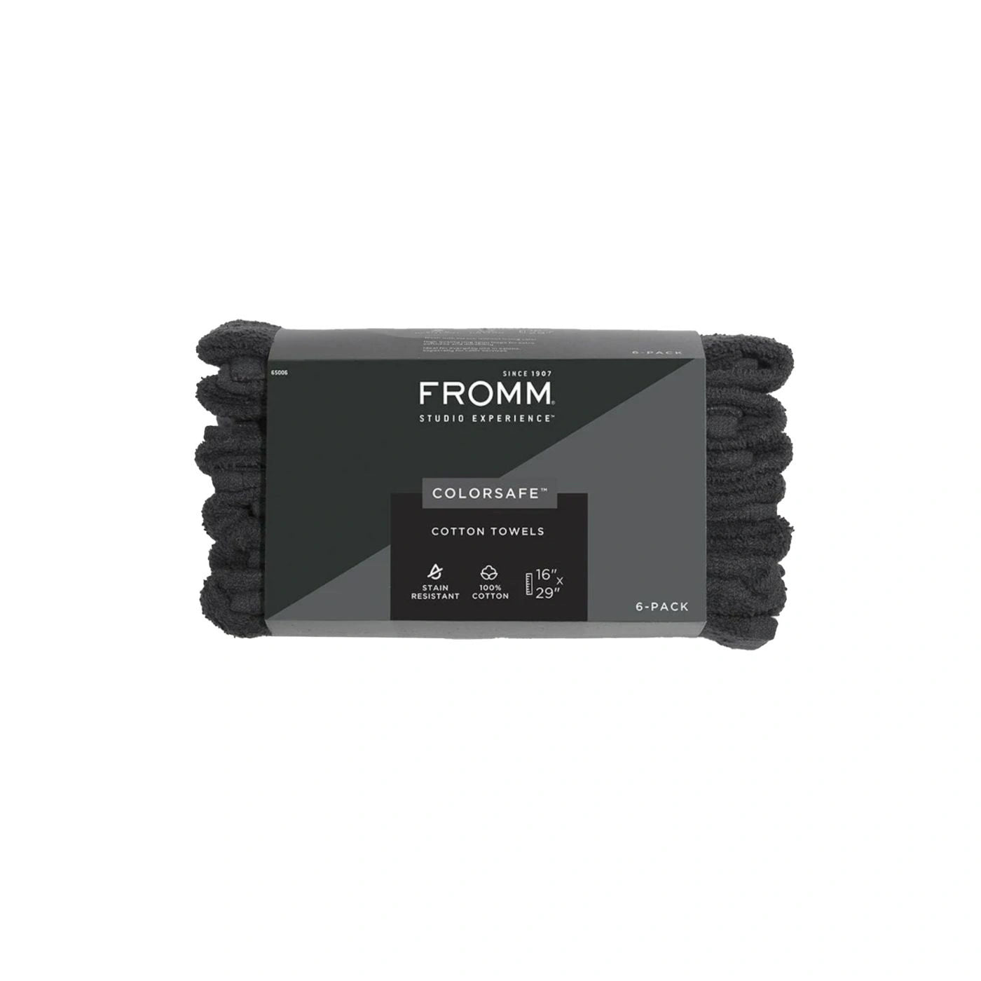 Fromm-Colorsafe Towel 100% Cotton- black(6pcs)