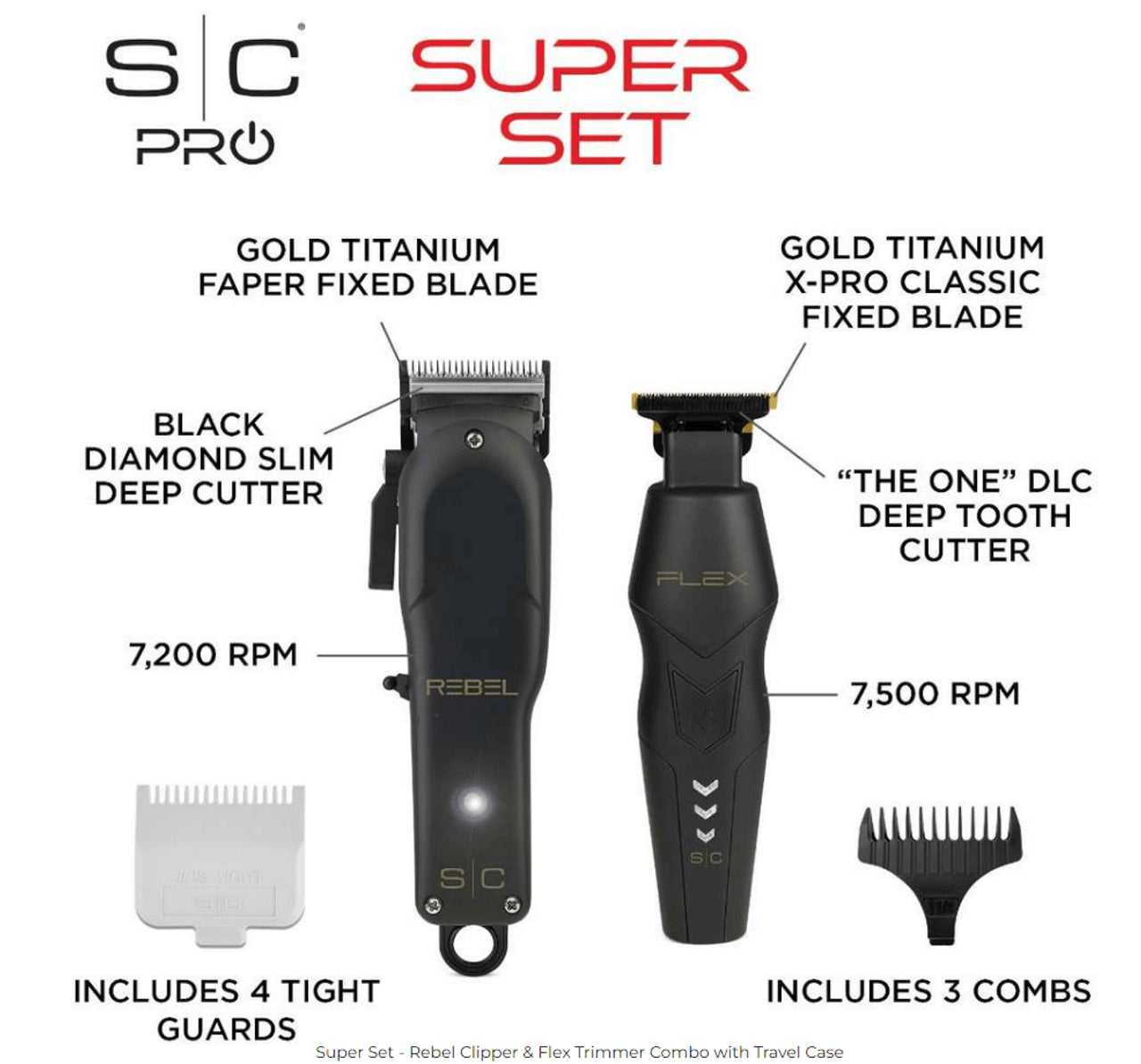 Stylecraft Super Set Rebel Cordless Hair Clipper & Flex Cordless Hair Trimmer Set