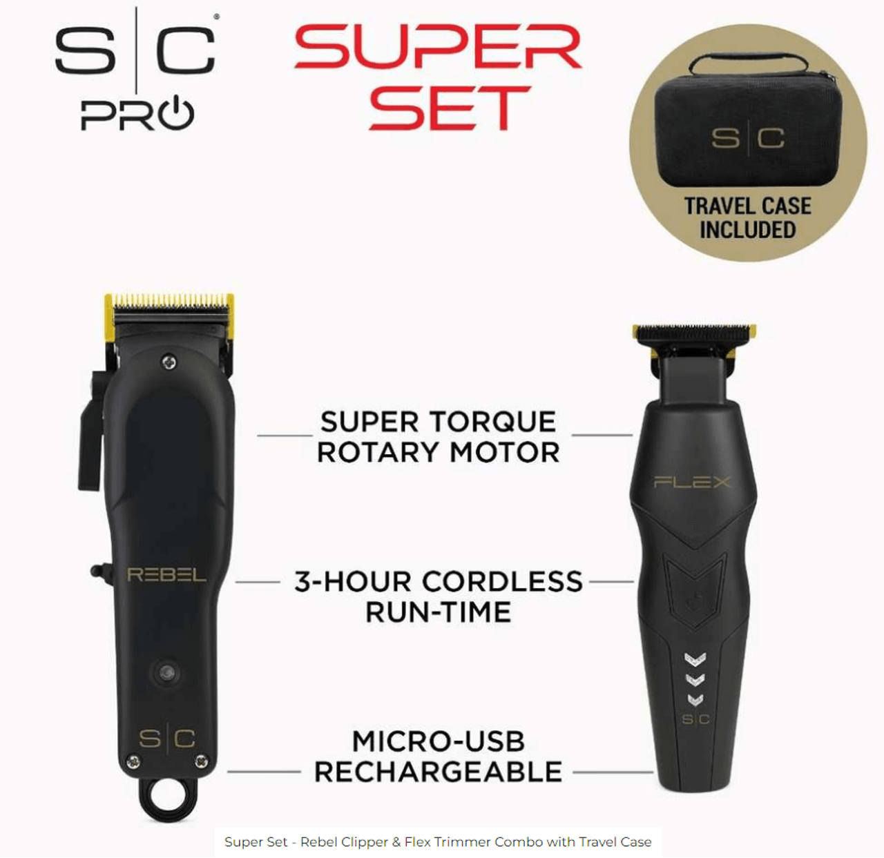 Stylecraft Super Set Rebel Cordless Hair Clipper & Flex Cordless Hair Trimmer Set