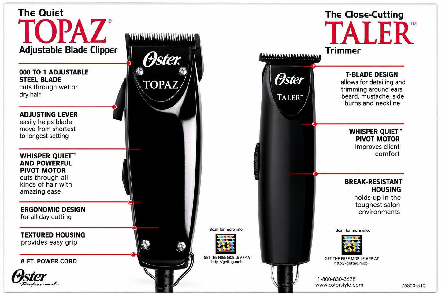 Oster Topaz & Taler Combo Kit