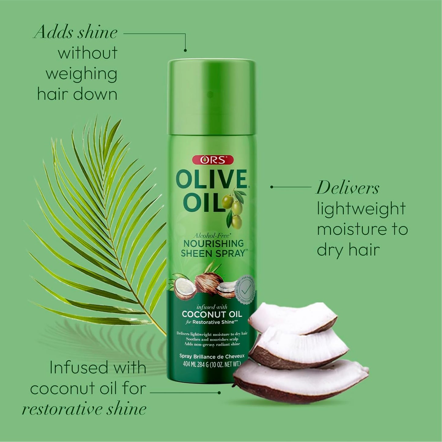 Organic Olive Oil Sheen Spray Coconut Oil 10oz.