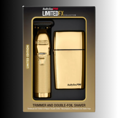 BabylissPRO LimitedFX Trimmer & Double-Foil Shaver Gold Collection