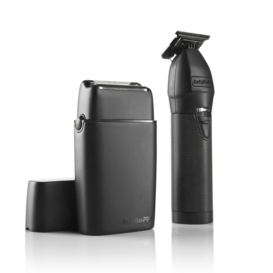 BabylissPRO LimitedFX Trimmer and Double-Foil Shaver Matte Black Collection