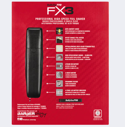 BabylissPro-FX3 Double Foil Shaver Black
