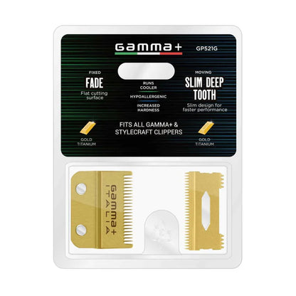Gamma+ Gold Fade Blade with Moving Slim Deep Tooth Set | GP521G