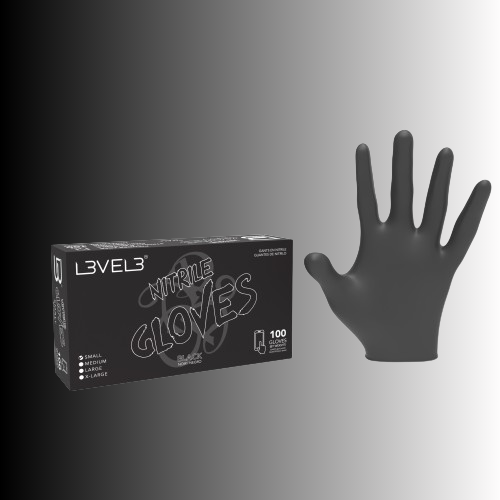 LV3 - Nitrile Gloves Black