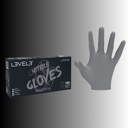 LV3 - Nitrile Gloves Silver