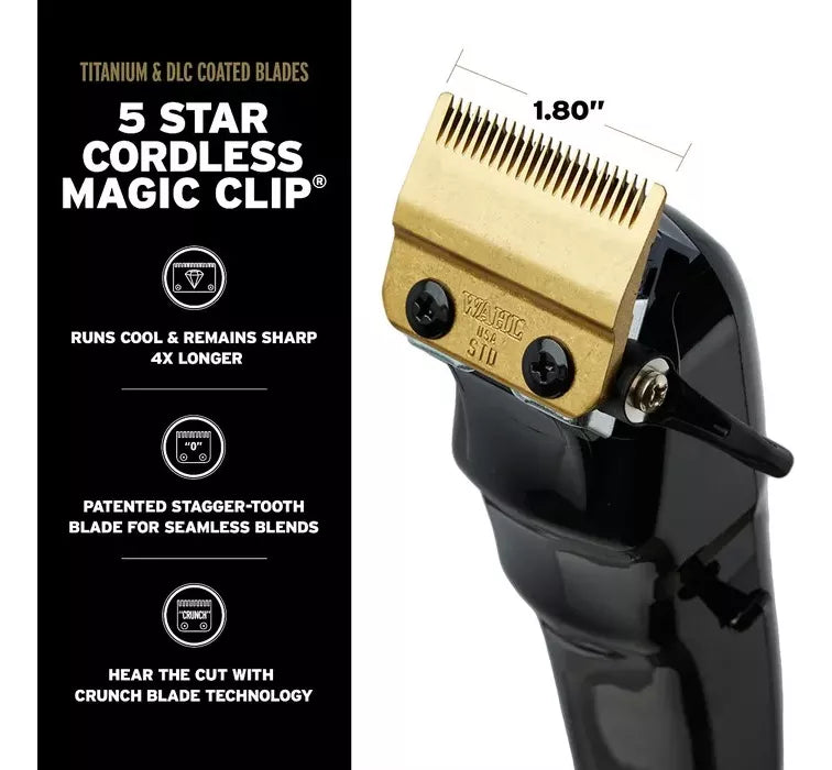 WAHL CORDLESS BARBER COMBO MAGIC CLIP & DETAILER BLACK