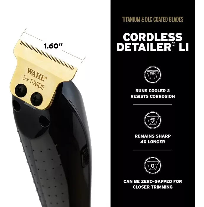 WAHL CORDLESS BARBER COMBO MAGIC CLIP & DETAILER BLACK